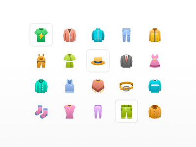 Essential Apparel Icons – Gradient Style accessories icons apparel apparel icons branding clothing clothing icons fashion fashion category fashion icons gradient icon graphic design icon design icon pack iconography smooth gradient icons t shirt icon ui design ui ux vector icons wardrobe icons