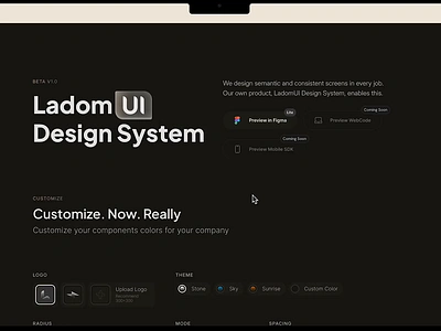 LadomUI Design System ✦ A shot on ladom.co 2025 agency website big cta black book a call components consultant cta design system framer ladom landing page uikit