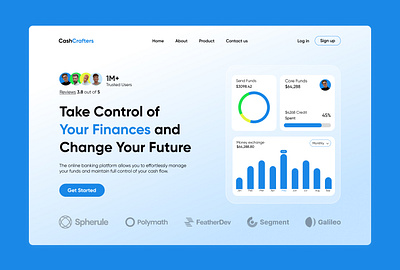 CashCrafters landing page - Banking website 3d branding design figma graphic design illustration landingpage logo motion graphics ui uidesign uiux ux uxdesign vector webdesign website websitedesign