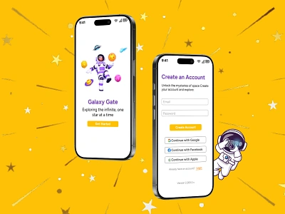 Login Screens 🎮🌌 account designer dribbble figma galaxy game gaming app graphic design graphic designer login login screens mobile app planets satellite solar system stars ui uiux designer universe