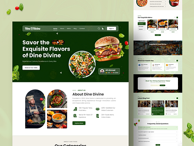 Dine Divine Website Design. art of dining design divine flavors elegant platting equisite flavors fine dining food aesthetics food presentation luxurious dining taste experience ui ux