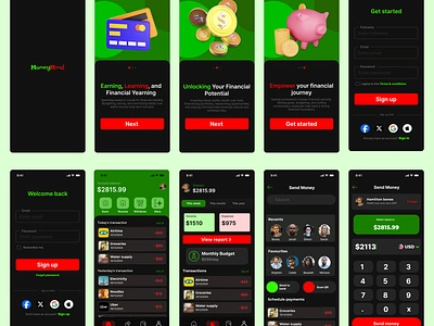 Money mind banking app UI by KLYMAX app design figma ui uiux ux ux research wireframing prototyping