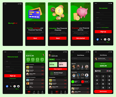 Money mind banking app UI by KLYMAX app design figma ui uiux ux ux research wireframing prototyping