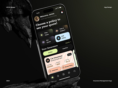 Insurance Management Mobile App UI Design app design app ui app ui design figma finance financial financial services insurance insurance app insurance company mobile app mobile app ui uiux