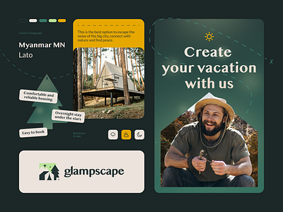 Glamspace🏔️ branding camping glamping logo logo design nature outdoor outdoor logo travel tree logo visual identity