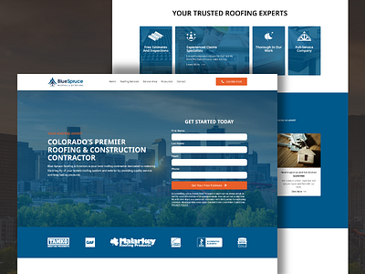 Blue Spruce | Web Design for Premier Exterior Renovation Experts brand branding construction design development exterior exterior design illustration logo roofing ui ux web webdesign website