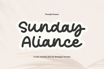 Sunday Aliance - Monoline Font anxietype foundry branding font corporate crafting font display font handmade font kids font logotype monoline font playful font quotes font script typeface