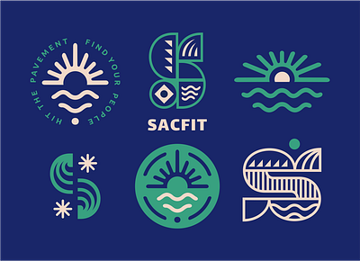 Sacfit concepts ... bauhaus branding brassai graphic design letter logo design nature outdoors sun vector water