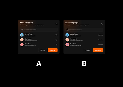 Share Modal - Dark Mode app design ui ux