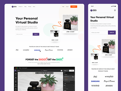 Zeg AI Studio Landing Page branding design graphic design illustration logo typography ui ux vector web