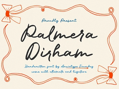 Palmera Dirham - Whimsical Handwritten Script Font corporate font cursive font fancy font magazine font product packaging font script font whimsical whimsical font