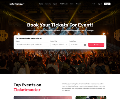 Ticket Master Landing Page branding design graphic design illustration logo typography ui ux vector web