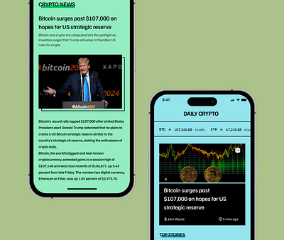 Crypto news feed screen crypto news news ux design web3 web3 design