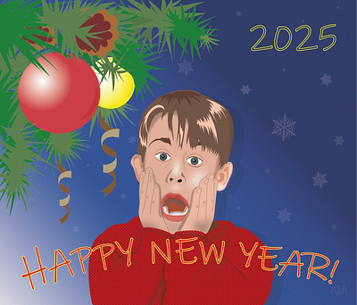 Happy new year! 2025 adobe illustrator art christmas graphic design happy new year home alone illustration illustrator new year vector иллюстрация новый год