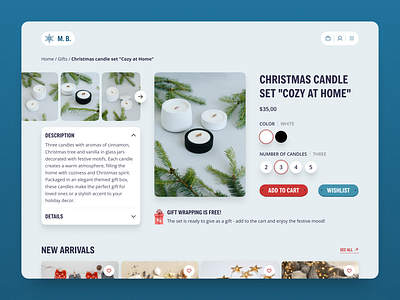 Christmas Market Product Page christmas christmas website design e commerce market product product page shop store ui user interface ux web design website website design