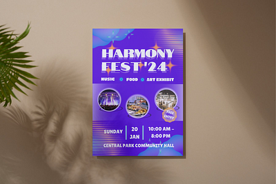 HARMONY FEST POSTER bright graphic design modern poster typography