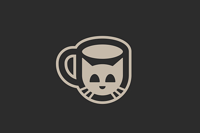 Cute Cat Face Cup Logo branding cat coffee cup cute design graphic design logo made minimalist mug pet ready shop tea