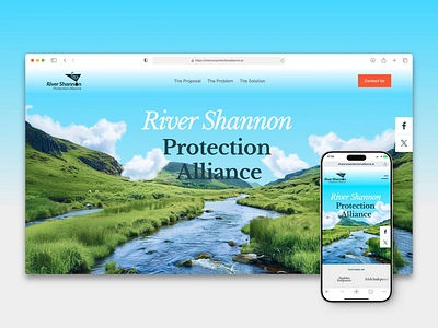 RSPA Website blue calm clouds design fish grass green landscape mountains nature orange river sky ui ux water website