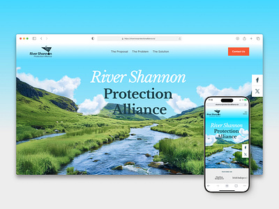 RSPA Website blue calm clouds design fish grass green landscape mountains nature orange river sky ui ux water website