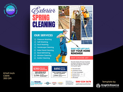 Exterior Spring Cleaning Marketing Flyer Canva Template cleaning service flyer exterior home cleaning exterior home cleaning flyer home exterior cleaning service house cleaning flyer power washing flyer pressure washing canva template pressure washing flyer pressure washing flyer design