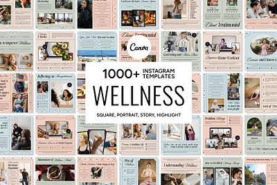 Wellness Canva Template 3d animation branding canva bundle canva template design graphic design illustration instagram bundle instagram pack instagram template logo motion graphics ui ux vector wellness brand wellness content wellness design wellness engagement