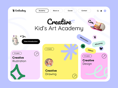 Creative Academy | Kid's Art School graphic design ui