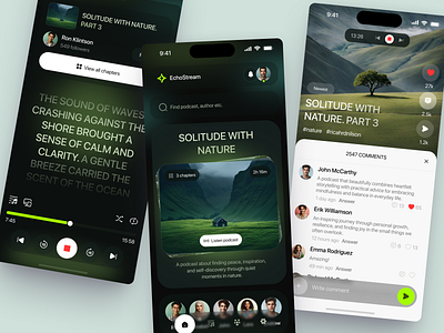 EchoStream - Mobile for Mental Care app app design app ui design application application ui design graphic design health app ios app iphone app mobile app mobile app ui mobile design mobile ui ui uiux ux