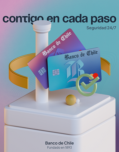 AD 3d composition 3d composition banco chile banco de chile bank card bank promote blender bumazhnov case study chile design chile ui design 2024 design 2025 fintech graphic design poster design smmm uiux uix web design