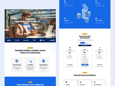 Cloud Hosting Landing Page Design landing page ui ui design uiux website design