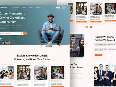 "Finder: A Professional Platform for Career career growth career platform clean ui creative layout design inspiration dribbble showcase freelancers job portal landing page minimalist design modern design professional website responsive design typography ui design user experience user interface ux design web design website concept