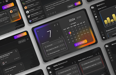 Planit - Task Management UI calendar page stats page ui task calendar page task management ui task planning page ui