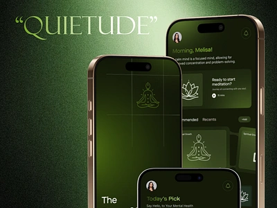 Quietude : Meditation Application app design application design trends fimga design icons illustration meditation application ui uiux user experience user interface