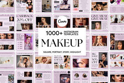 Makeup Social Media Template 3d animation branding canva bundle canva pack design graphic design illustration logo makeup canva makeup social media makeup social media template makeup template social media bundle social media canva social media pack social media template ui ux vector