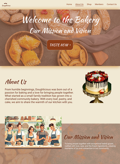 Design an about page for your nearest bakery design ui ux