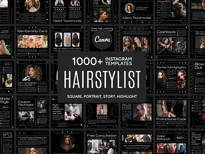 Hairstylist Social Media Template 3d animation banner branding design graphic design hair branding hair design hair icon hair marketing hair post hair studio hair template haor story illustration logo poster ui ux vector