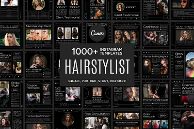 Hairstylist Social Media Template 3d animation banner branding design graphic design hair branding hair design hair icon hair marketing hair post hair studio hair template haor story illustration logo poster ui ux vector