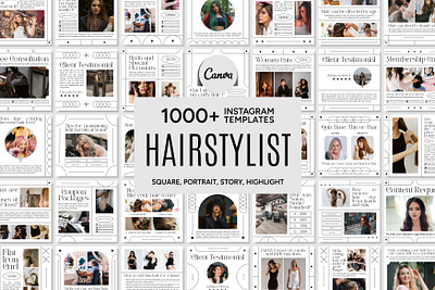 Hairstylist Canva Template 3d animation branding design graphic design hair bundle hair canva hair content hair design hair engagement hair instagram hair pack hair social media hair studio hair template illustration logo ui ux vector