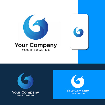 Abstract Blue Eagle Logo abstract animal bird brand guidlines brand identity branding brands logo eagle falcon france gradient graphic design hunter logo minimnal modern security technology uk usa