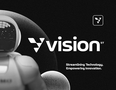 Vision - V logo, V letter, Technology, UI, AI, Branding ai app application branding creative logo logo logo design logo designer logo maker modern logo software tech tech logo technology ui v letter logo v logo v tech logo web web3