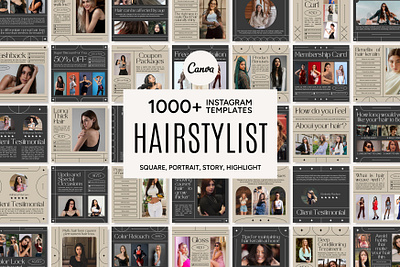 Hairstylist Instagram Template 3d animation banner branding design graphic design hair banner hair canva hair content hair design hair engagement hair instagram hair poster hair social media illustration logo ui ux vector