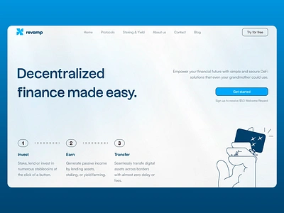 Revamp - Defi Landing Page branding defi defi design design finance finance website fintech investment landing page landing page design landing page ui logo token ui ui design ux ux design web web ui web ux