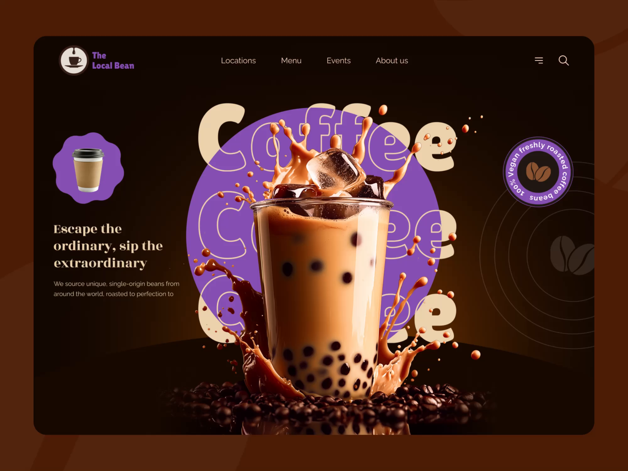 Example of Coffee Shop Landing Page | UI | Food | Website