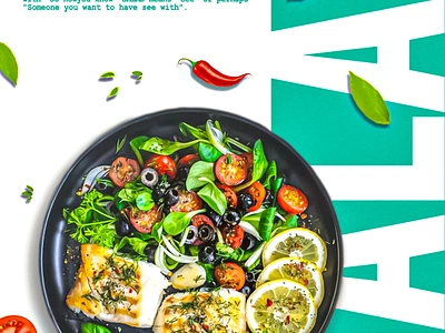 Salad Social Media Poster branding graphic design logo ui