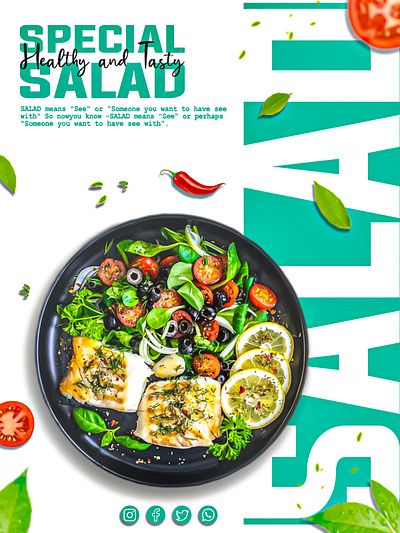 Salad Social Media Poster branding graphic design logo ui