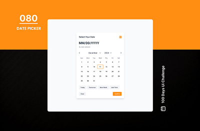 DAY-080 DATE PICKER 100 days ui 100days 100daysofui calender calender ui daily ui challenge date picker date picker ui datepicker design ui ui design user interface ux ux design