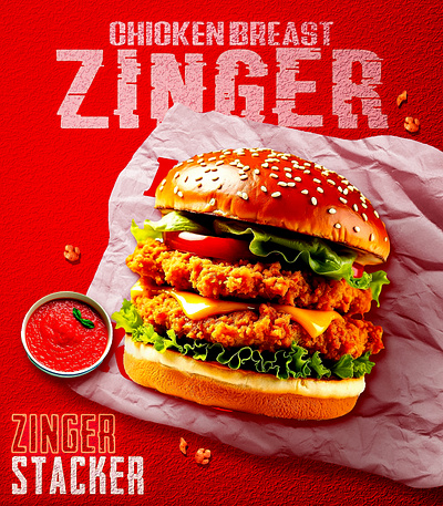 Burger Social Media Poster branding graphic design logo ui