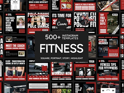 Fitness Red Template 3d animation branding design fitness brand fitness branding fitness canva fitness content fitness design fitness engagement fitness marketing fitness template graphic design illustration logo motion graphics poster ui ux vector