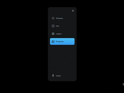 Side menu animation test. WIP. animation dark theme motion graphics ui user interface