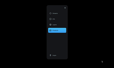 Side menu animation test. WIP. animation dark theme motion graphics ui user interface