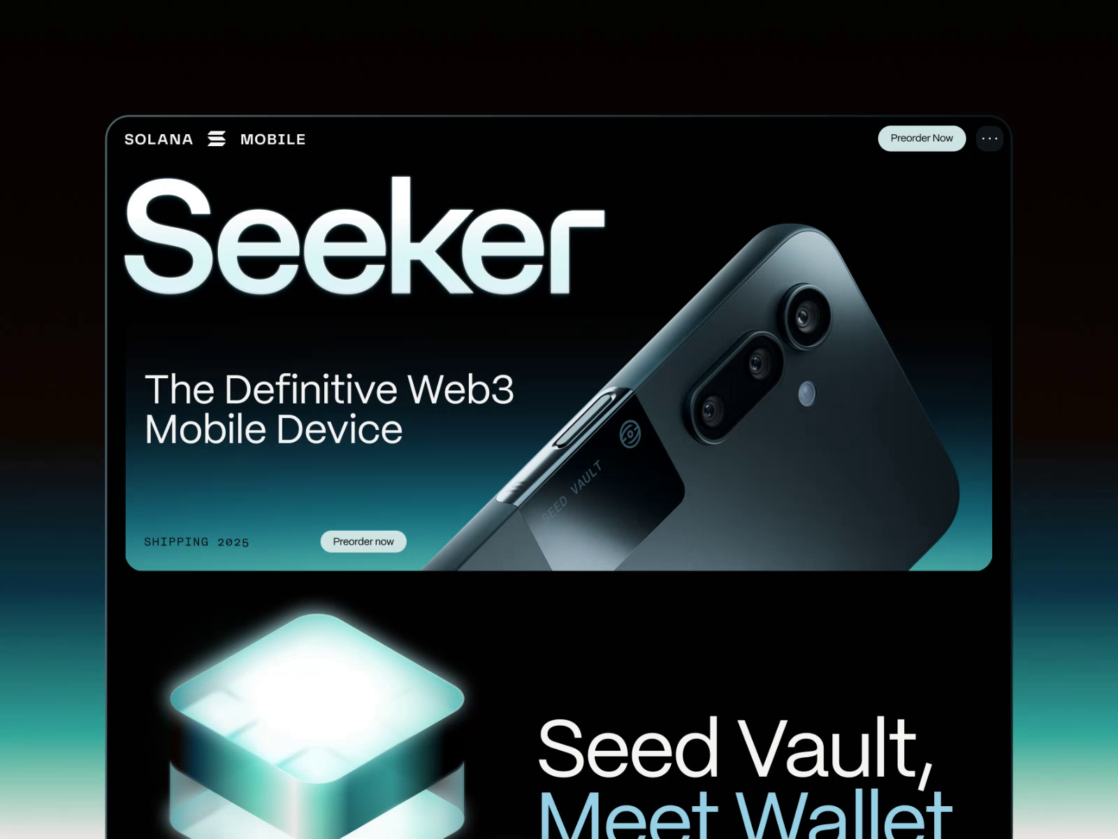 Seeker by Solana Mobile: Web3 Website Design & Animations by